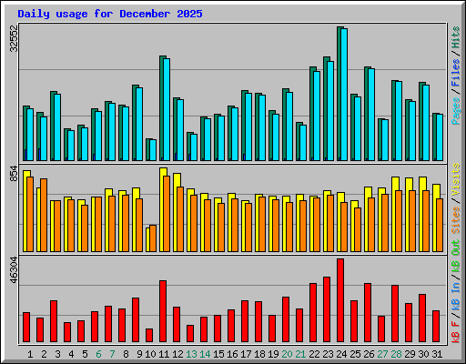 Daily usage for December 2025