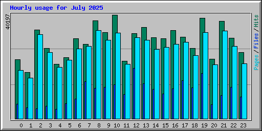 Hourly usage for July 2025